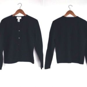 Pendelton Womans 100% Wool Black Cardigan Sweater